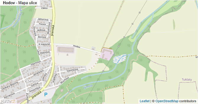 Hodov - mapa ulice