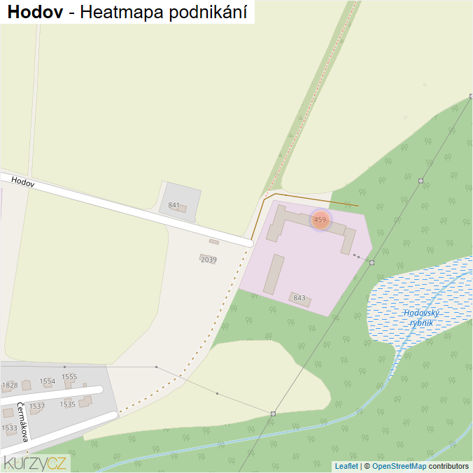 Mapa Hodov - Firmy v ulici.