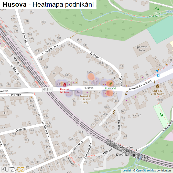 Mapa Husova - Firmy v ulici.