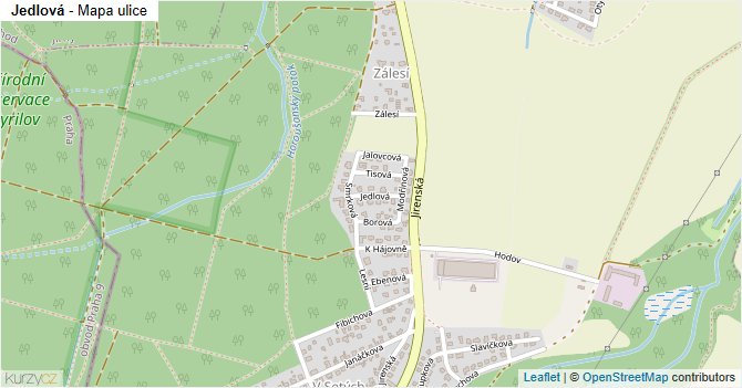 Jedlová - mapa ulice