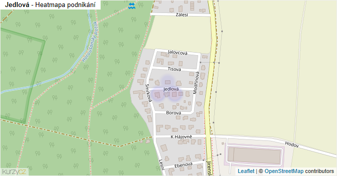 Jedlová - mapa podnikání
