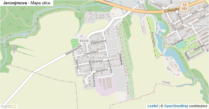 Jeronýmova - mapa ulice