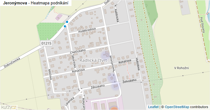 Jeronýmova - mapa podnikání