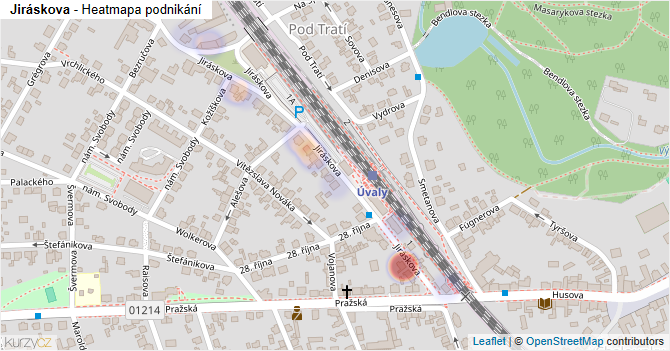 Jiráskova - mapa podnikání