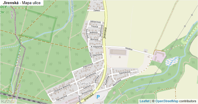 Jirenská - mapa ulice