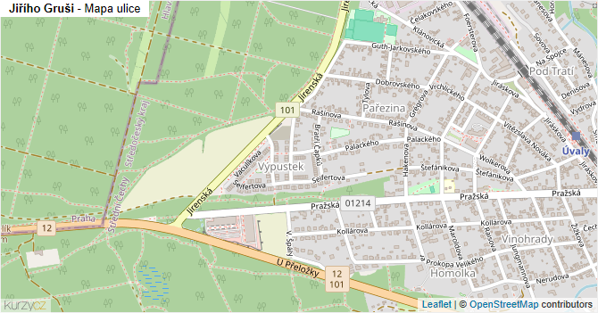 Jiřího Gruši - mapa ulice
