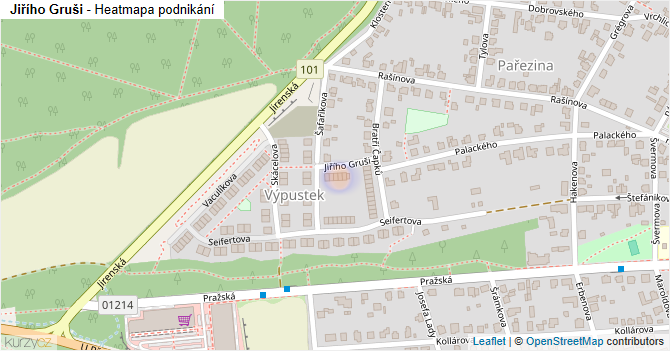 Jiřího Gruši - mapa podnikání