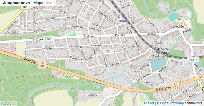 Jungmannova - mapa ulice