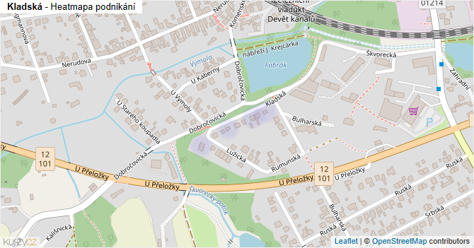 Kladská - mapa podnikání