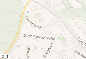 Klánovická v obci Úvaly - mapa ulice