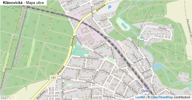 Klánovická - mapa ulice