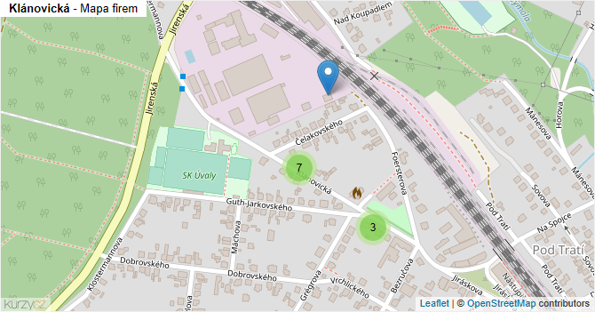 Klánovická - mapa firem
