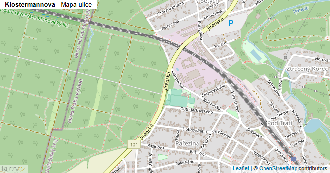 Klostermannova - mapa ulice
