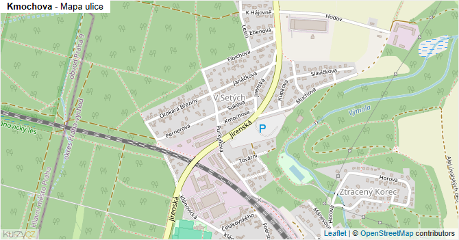 Kmochova - mapa ulice