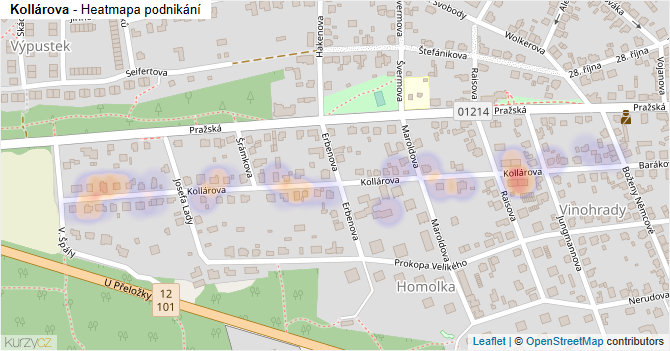 Kollárova - mapa podnikání