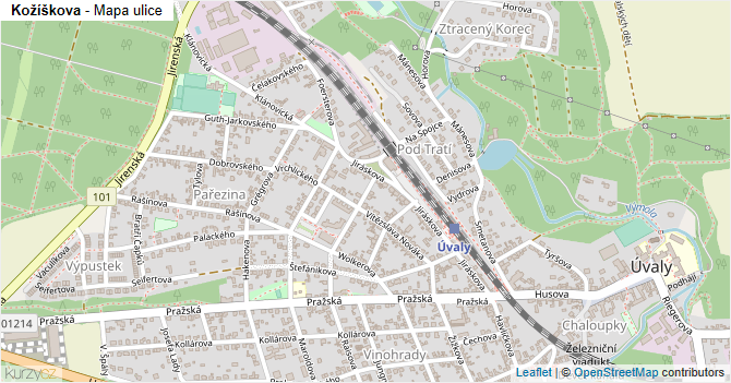 Kožíškova - mapa ulice