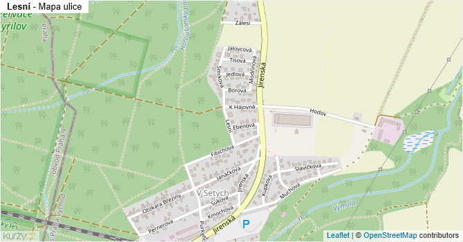 Lesní - mapa ulice