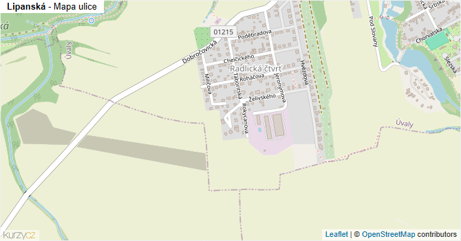 Lipanská - mapa ulice