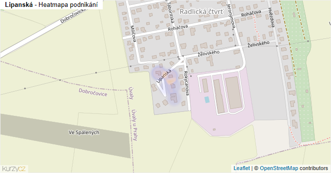 Lipanská - mapa podnikání