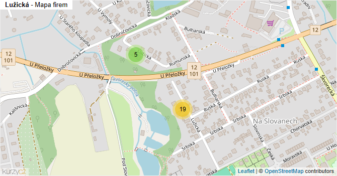 Lužická - mapa firem