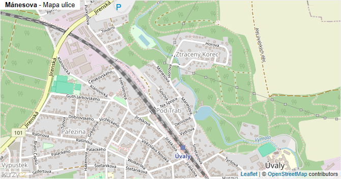 Mánesova - mapa ulice