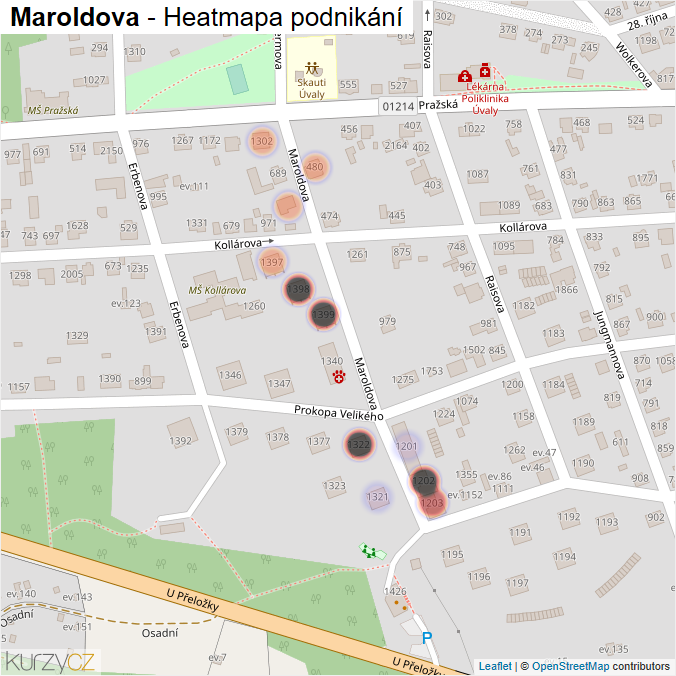 Mapa Maroldova - Firmy v ulici.