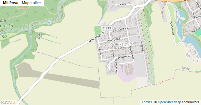 Milíčova - mapa ulice