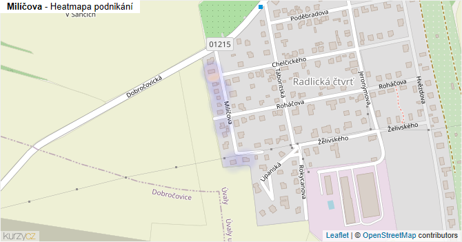 Milíčova - mapa podnikání
