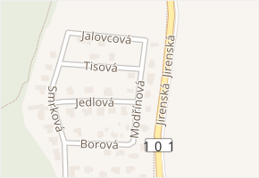 Modřínová v obci Úvaly - mapa ulice