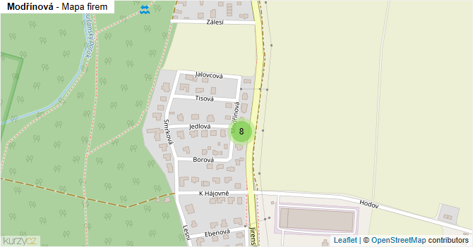 Modřínová - mapa firem