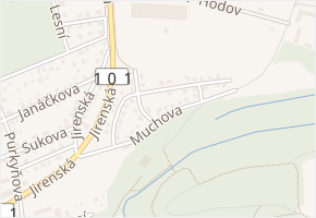 Muchova v obci Úvaly - mapa ulice