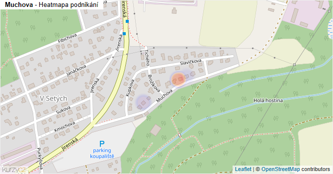 Muchova - mapa podnikání
