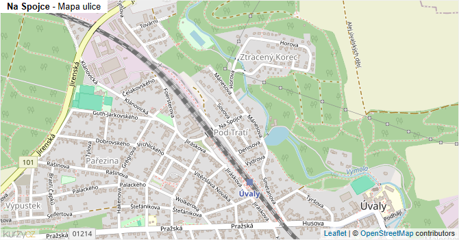 Na Spojce - mapa ulice