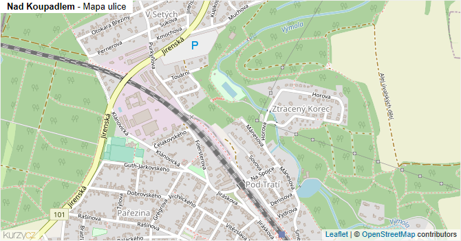 Nad Koupadlem - mapa ulice