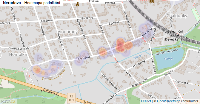Nerudova - mapa podnikání