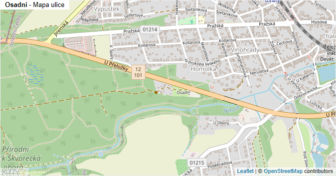 Osadní - mapa ulice