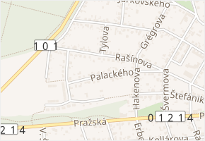 Palackého v obci Úvaly - mapa ulice