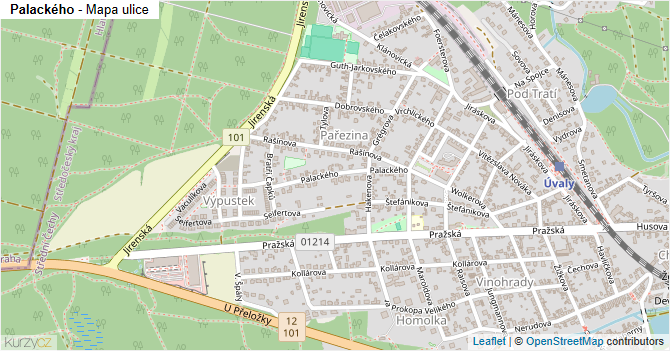 Palackého - mapa ulice
