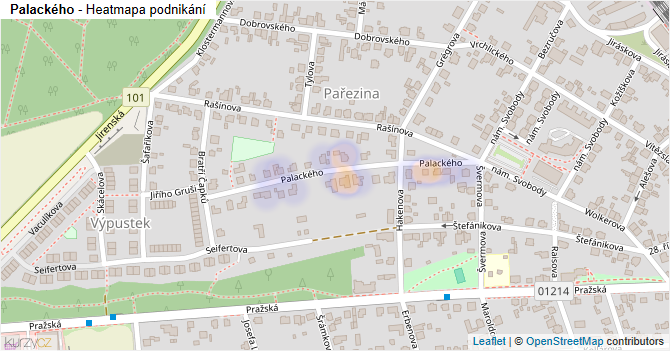 Palackého - mapa podnikání