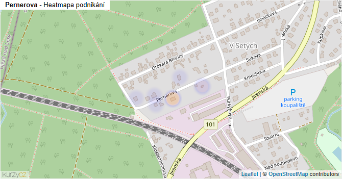 Pernerova - mapa podnikání