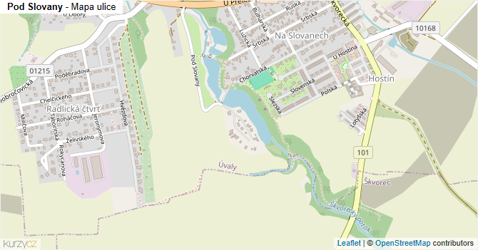 Pod Slovany - mapa ulice