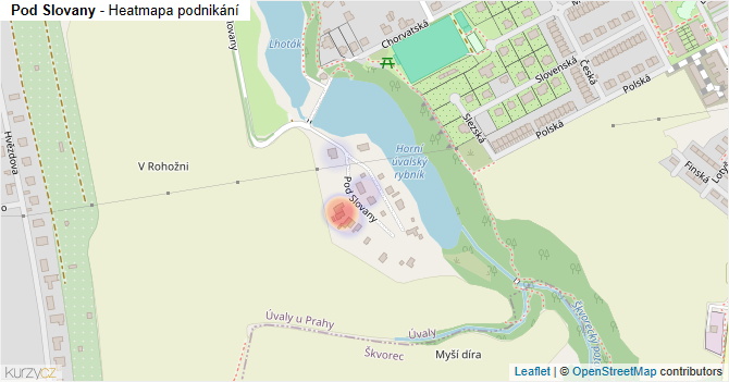 Pod Slovany - mapa podnikání