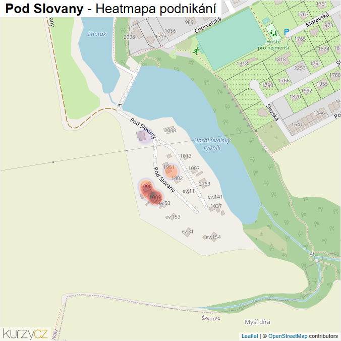 Mapa Pod Slovany - Firmy v ulici.