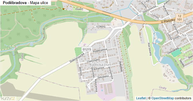 Poděbradova - mapa ulice