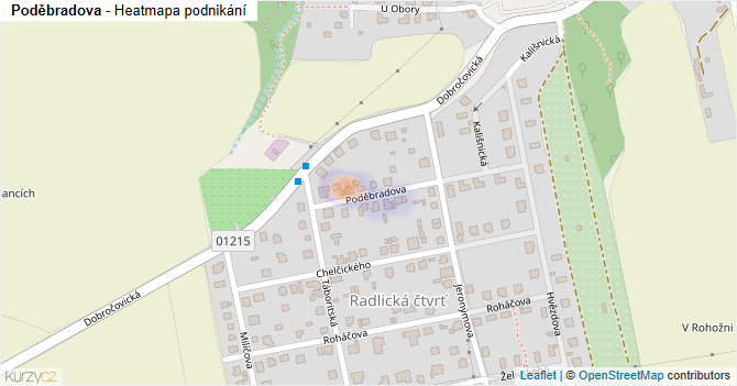 Poděbradova - mapa podnikání