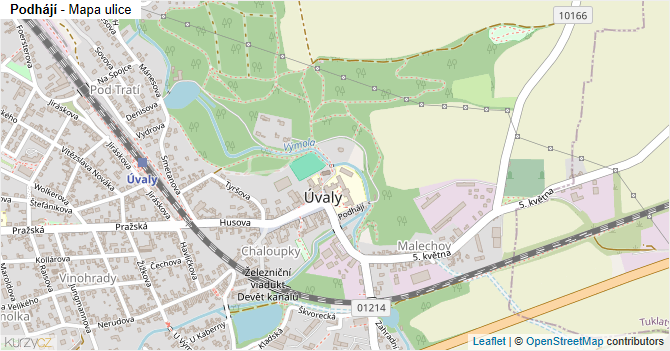 Podhájí - mapa ulice