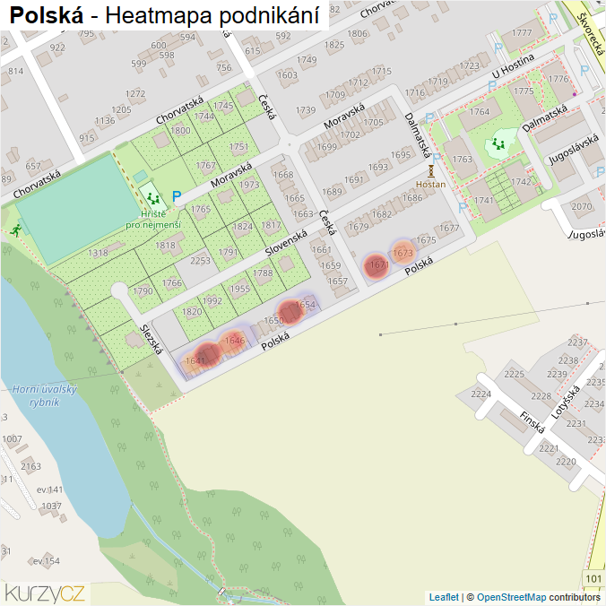Mapa Polská - Firmy v ulici.