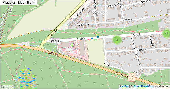 Pražská - mapa firem