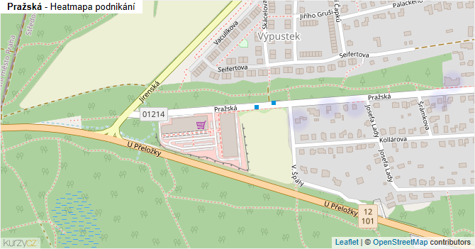 Pražská - mapa podnikání