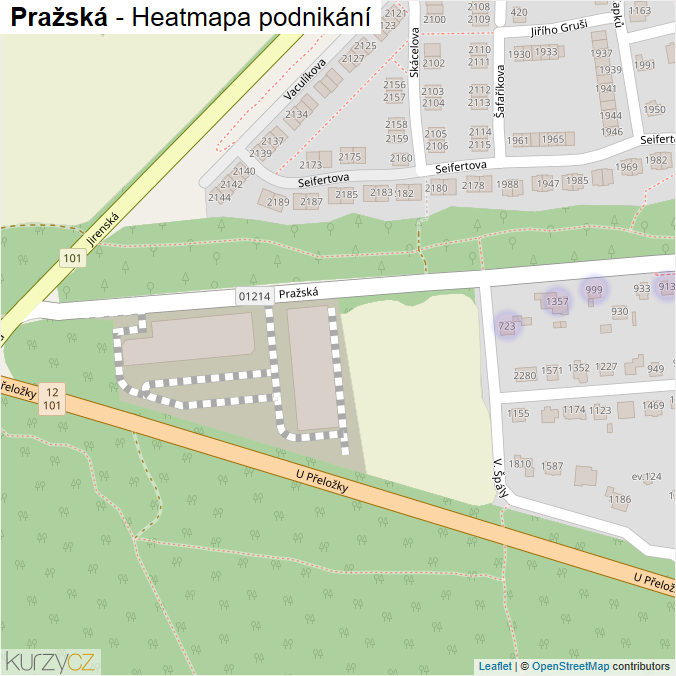 Mapa Pražská - Firmy v ulici.